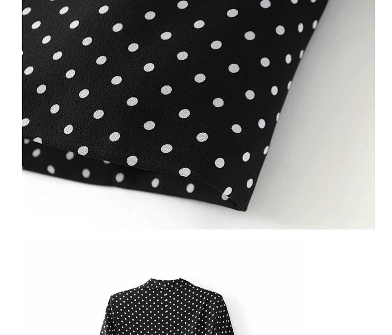 Trendy Black Dots Pattern Decorated Long Sleeves Coat,Coat-Jacket