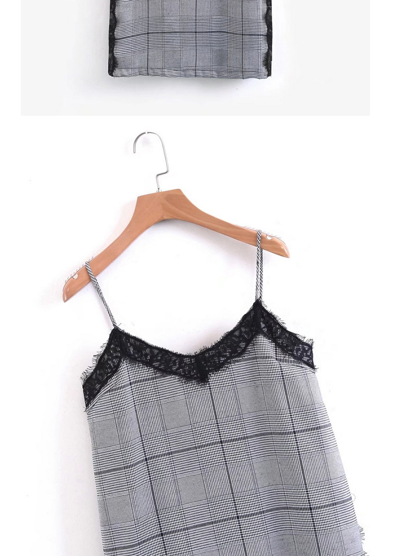 Trendy Gray Stripe Pattern Decorated Suspender Dress,Long Dress
