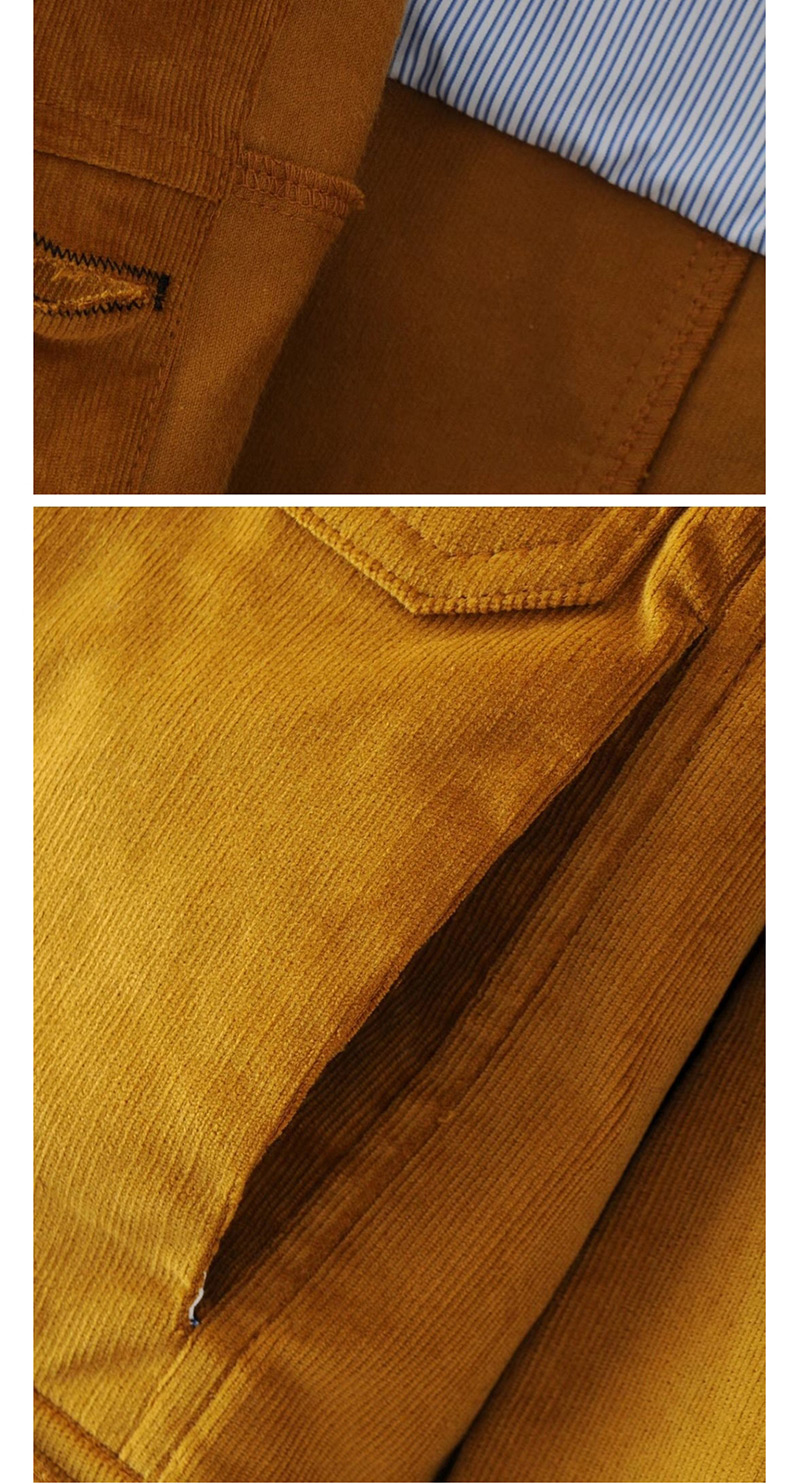 Trendy Yellow Circular Ring Decorated Pure Color Coat,Coat-Jacket