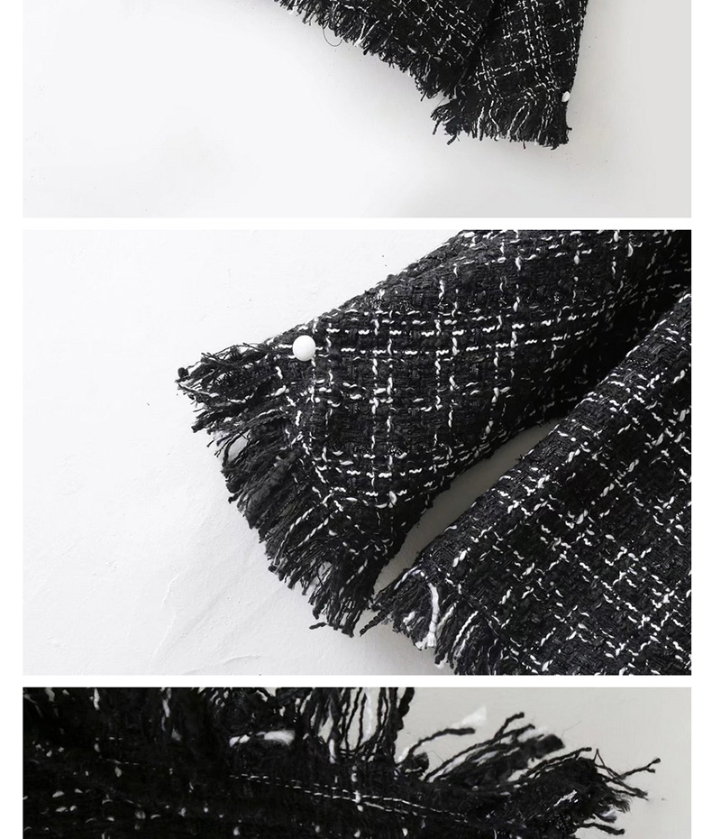 Trendy Black Tassel Decorated Long Sleeves Blouse,Coat-Jacket