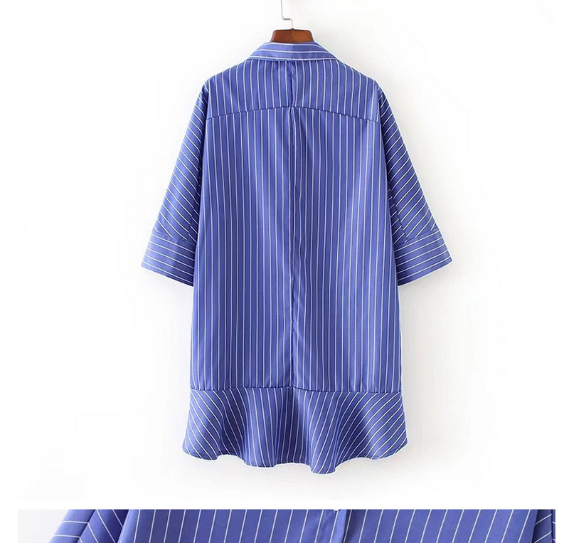 Trendy Blue Stripe Pattern Decorated Simple Dress,Long Dress