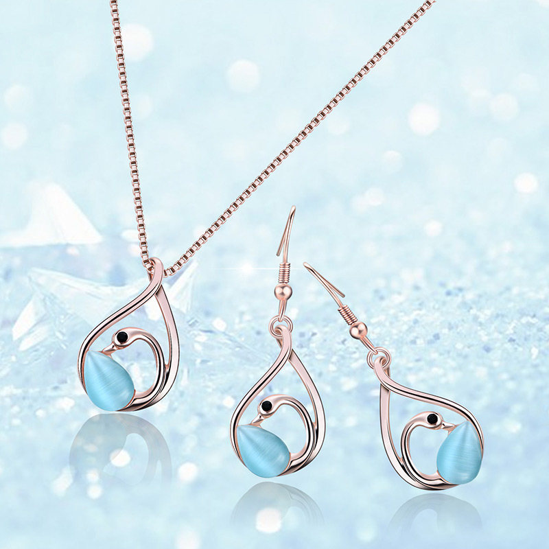 Fashion Blue Swan Shape Decorated Simple Jewelry Sets,Jewelry Sets