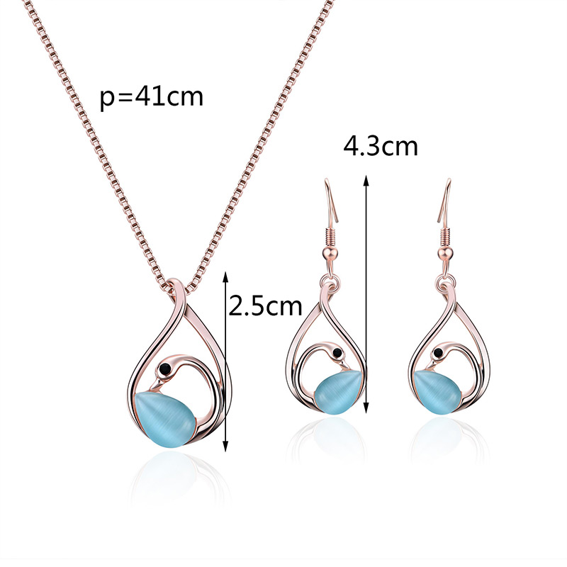 Fashion Blue Swan Shape Decorated Simple Jewelry Sets,Jewelry Sets