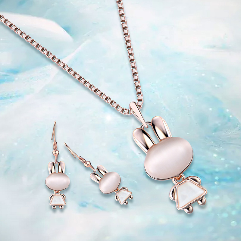 Fashion Gold Color Small Rabbit Pendant Decorated Jewelry Sets,Jewelry Sets