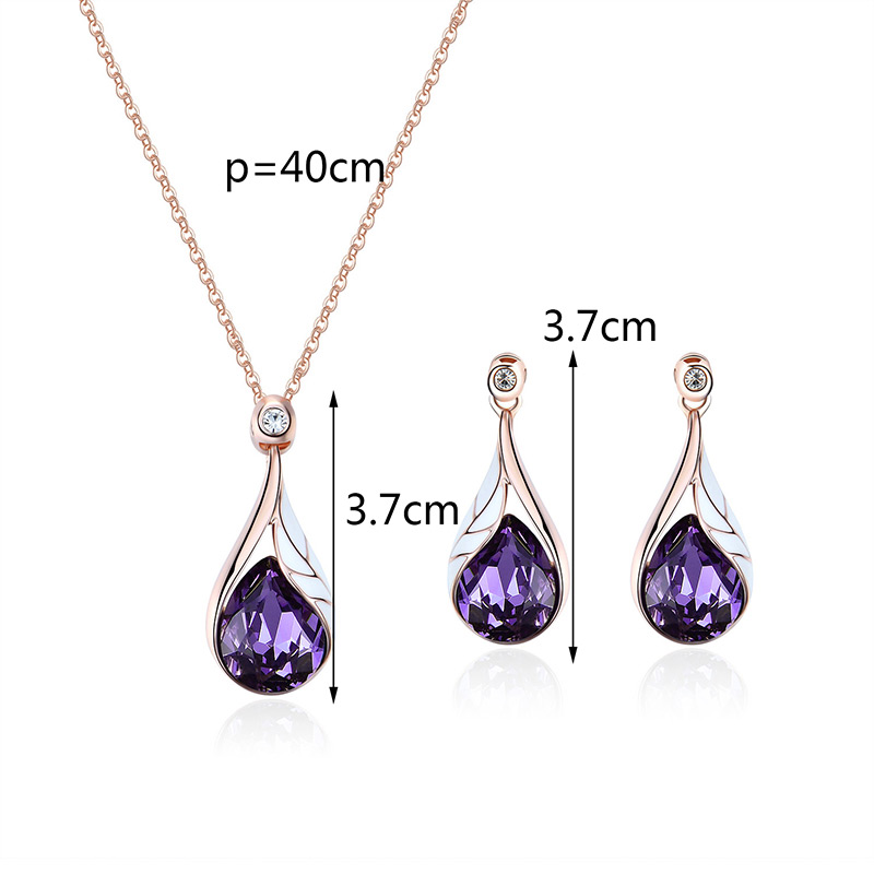 Fashion Purple Water Drop Shape Design Jewelry Sets,Jewelry Sets