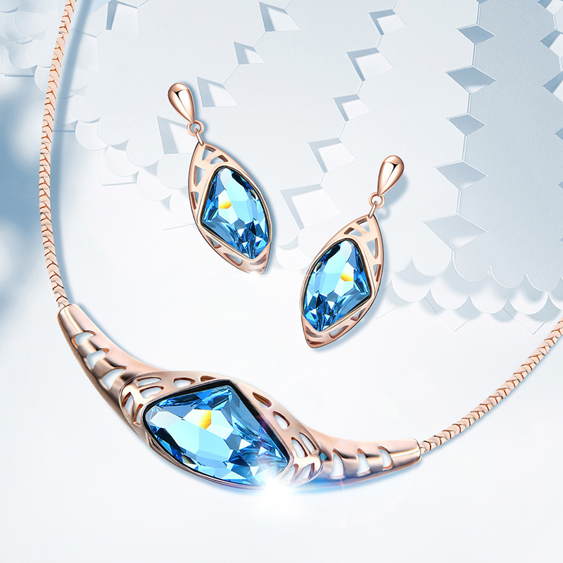 Fashion Blue Irregular Shape Gemstone Decorated Jewelry Sets,Jewelry Sets