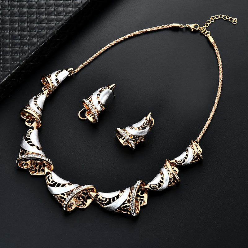 Fashion Gold Color Scrolls Shape Decorated Pure Color Jewelry Sets,Jewelry Sets