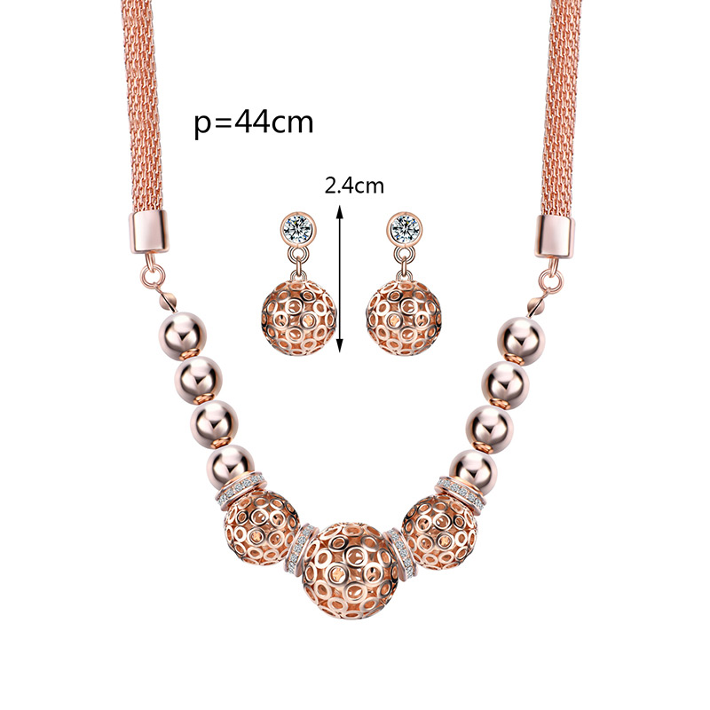 Fashion Gold Color Round Balls Decorated Hollow Out Jewelry Sets,Jewelry Sets