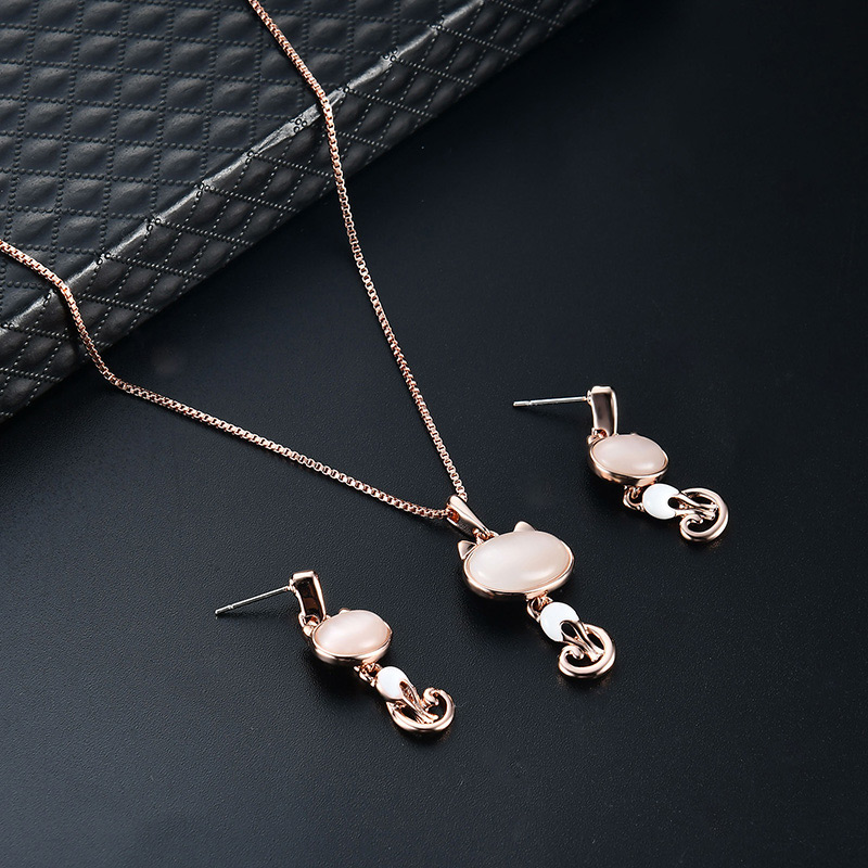 Fashion Gold Color Cat Pendant Decorated Jewelry Sets,Jewelry Sets