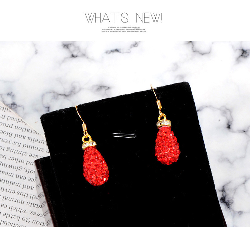 Fashion Plum Red Water Drop Shape Decorated Earrings,Drop Earrings