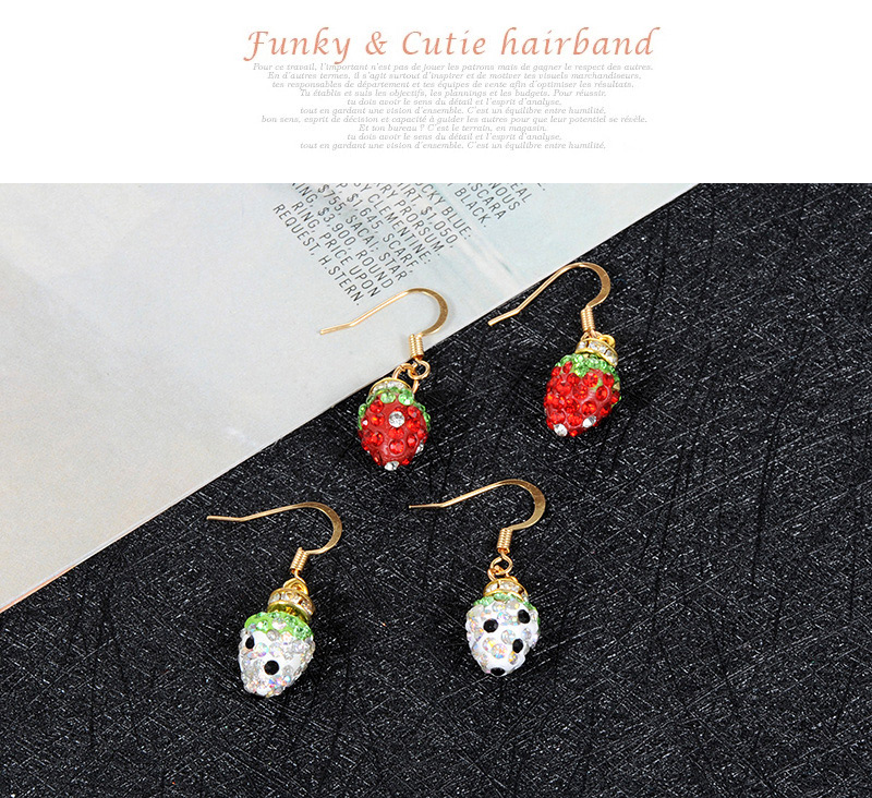Fashion Red Strawberry Pendant Decorated Earrings,Drop Earrings