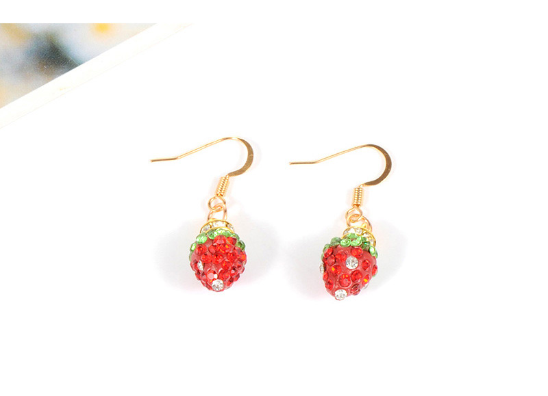 Fashion White Strawberry Pendant Decorated Earrings,Drop Earrings