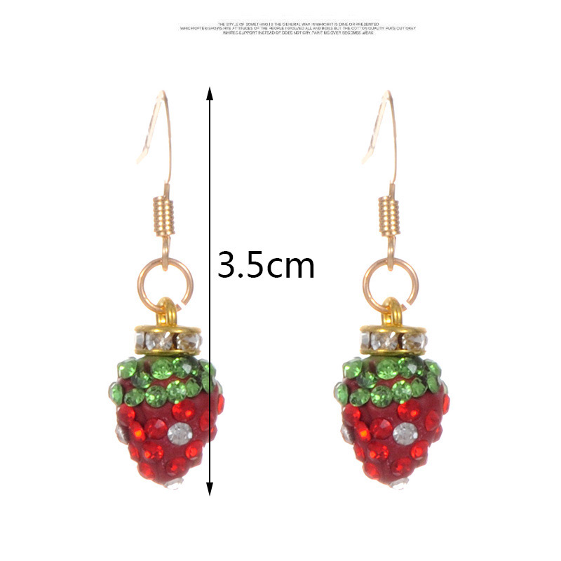 Fashion White Strawberry Pendant Decorated Earrings,Drop Earrings
