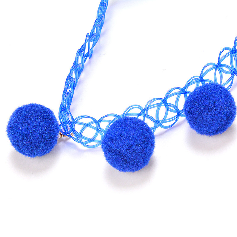 Trendy Multi-color Fuzz Ball Decorated Simple Choker,Chokers