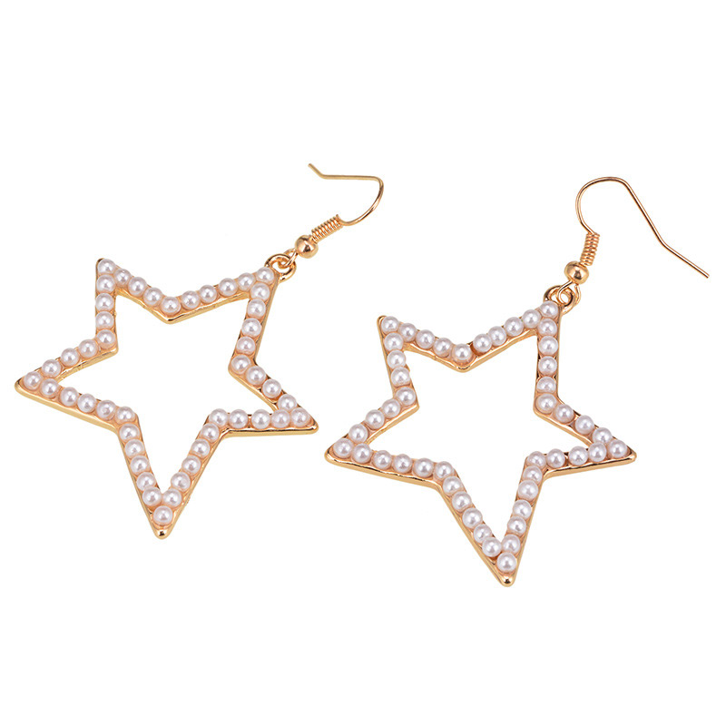 Fashion Gold Color Star Sjape Decorated Pure Color Earrings,Drop Earrings