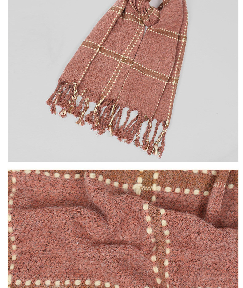 Trendy Beige Tassel Decorated Knitting Thicken Scarf,knitting Wool Scaves