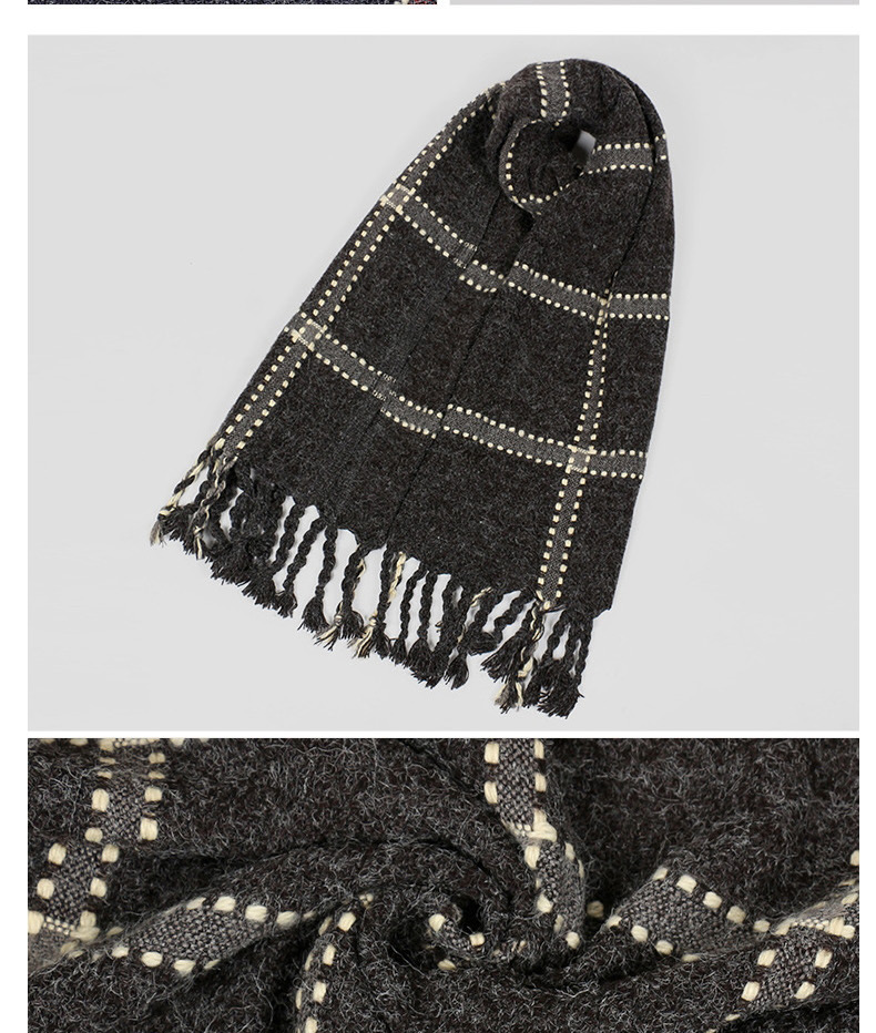 Trendy Black Tassel Decorated Knitting Thicken Scarf,knitting Wool Scaves