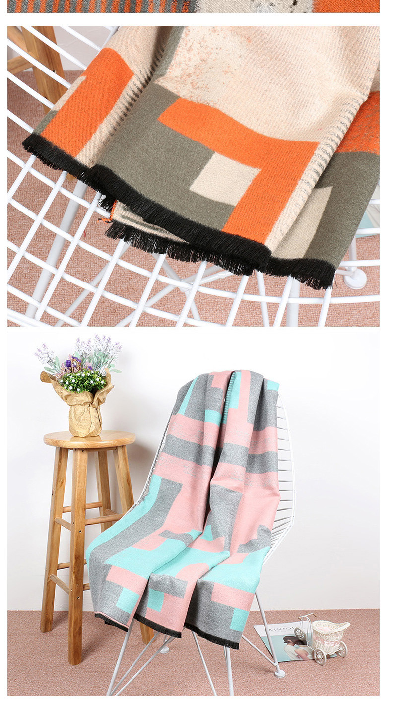 Trendy Pink+blue Color Matching Decorated Thicken Scarf,knitting Wool Scaves