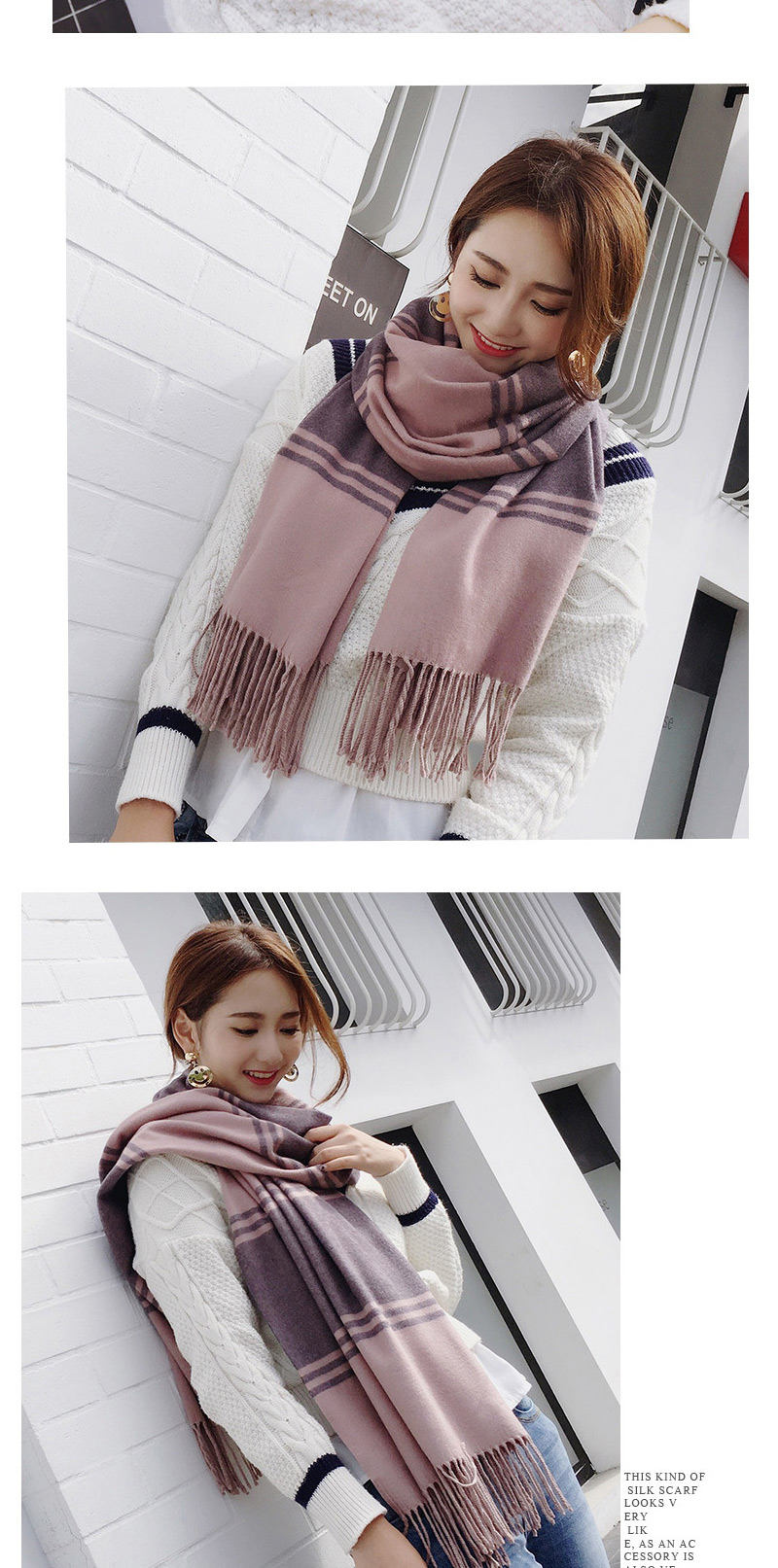 Fashion Black+gray Stripe Pattern Decorated Dual Use Scarf,knitting Wool Scaves