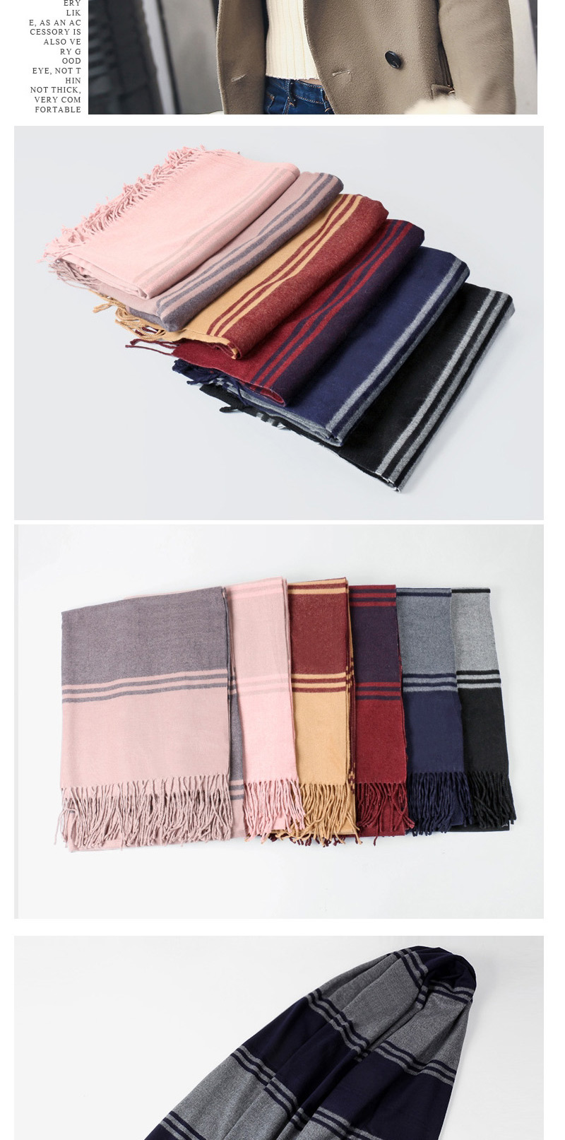 Fashion Pink Stripe Pattern Decorated Dual Use Scarf,knitting Wool Scaves