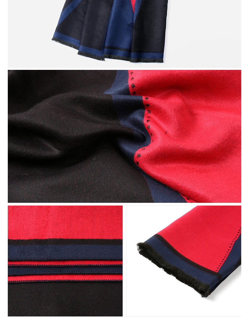 Fashion Navy+red Color Matching Decorated Dual Use Scarf,knitting Wool Scaves