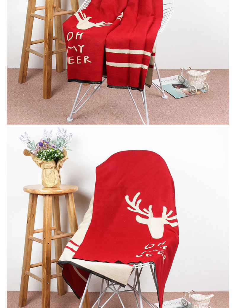 Fashion Red Deer Pattern Decorated Thicken Dual Use Scarf,knitting Wool Scaves