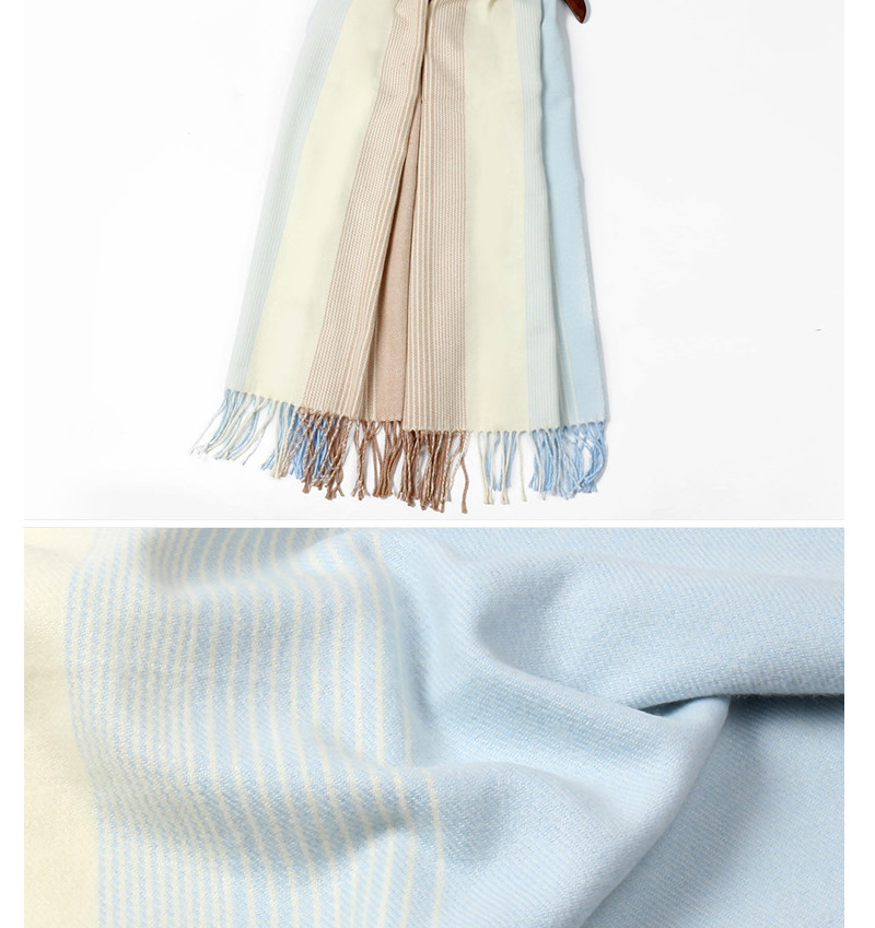 Fashion Light Blue Tassel Decorated Dual Use Scarf,knitting Wool Scaves