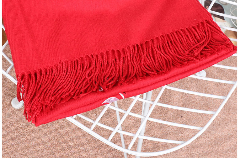 Fashion Red Cranes Pattern Decorated Tassel Design Scarf,knitting Wool Scaves