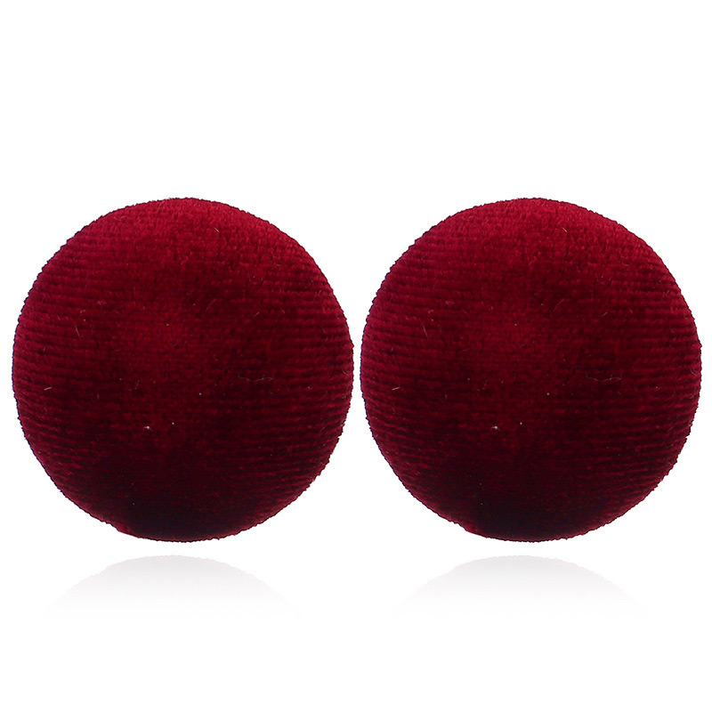 Retro Red Round Shape Decorated Earrings,Stud Earrings