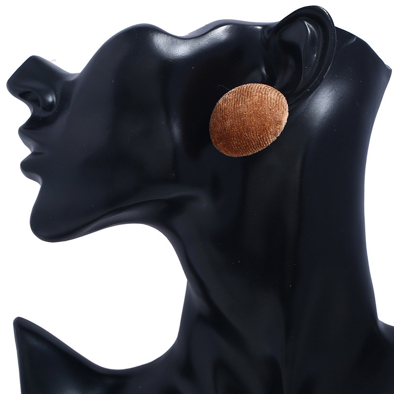 Retro Black Round Shape Decorated Earrings,Stud Earrings