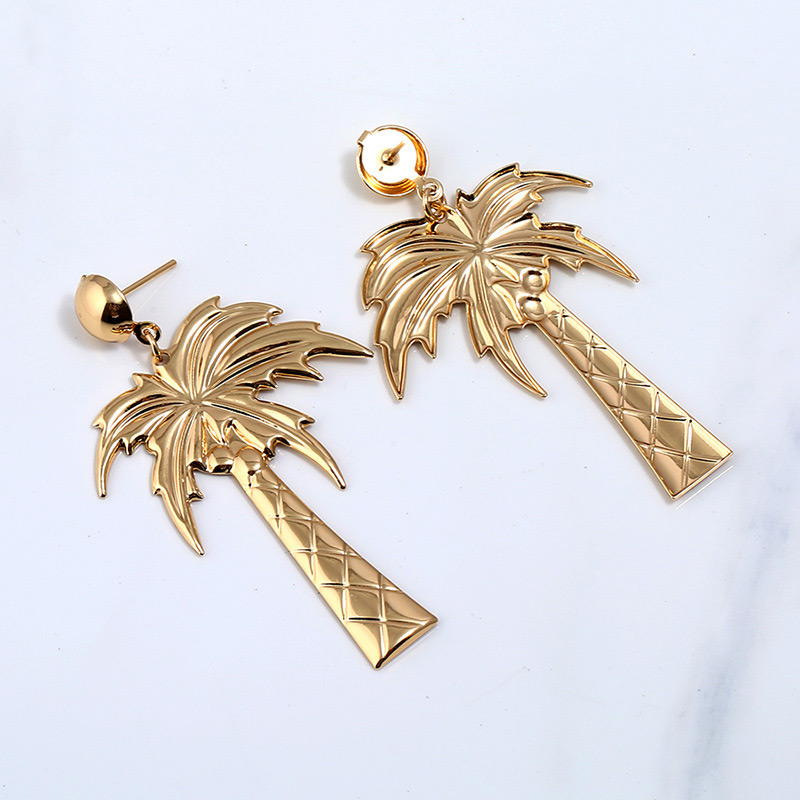 Fashion Gold Color Coconut Tree Shape Decorated Earrings,Drop Earrings