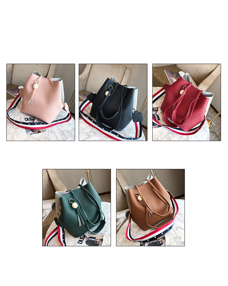 Fashion Light Brown Tassel Shape Decorated Bag (3pcs),Messenger bags