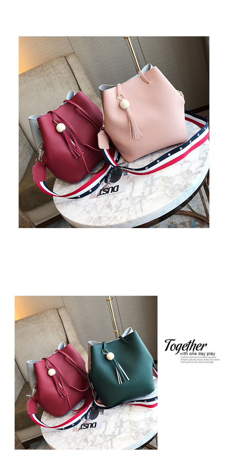 Fashion Green Tassel Shape Decorated Bag (3pcs),Messenger bags