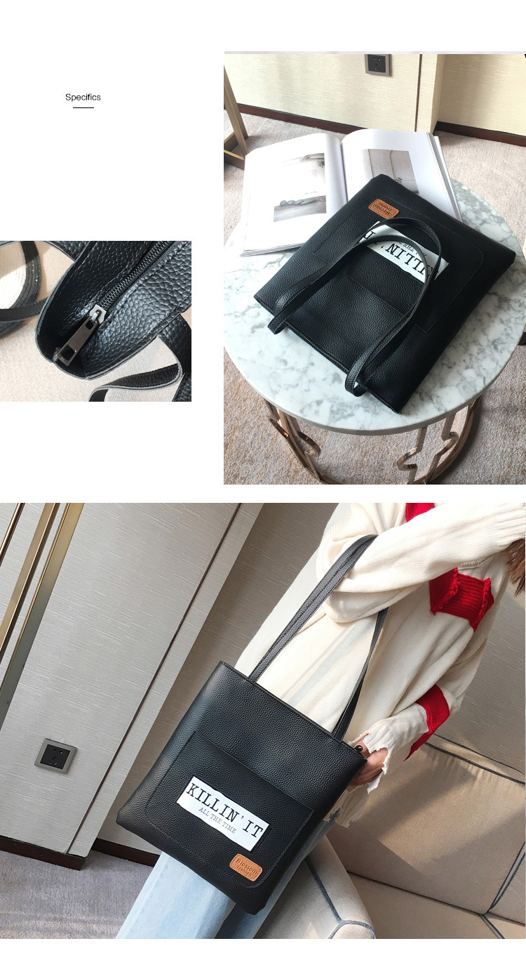 Fashion Gray Letter Shape Decorated Bag,Messenger bags