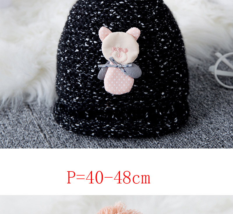 Lovely Black Bear Decorated Child Plus Cashmere Cap(1-6 Yesrs Old ),Children
