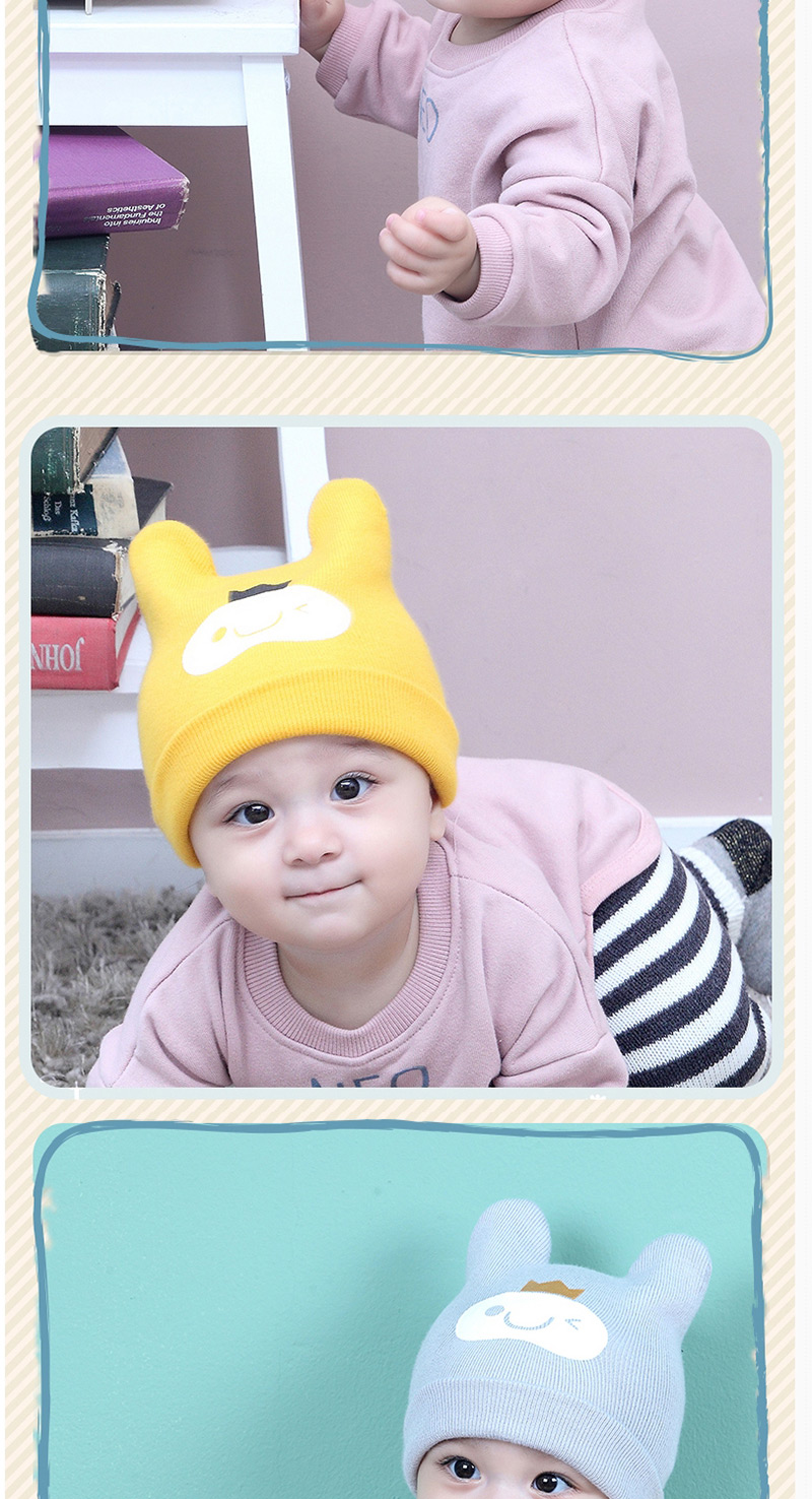 Lovely Light Gray Smiling Face Pattern Decorated Child Thin Cap(0-2 Yesrs Old ),Children