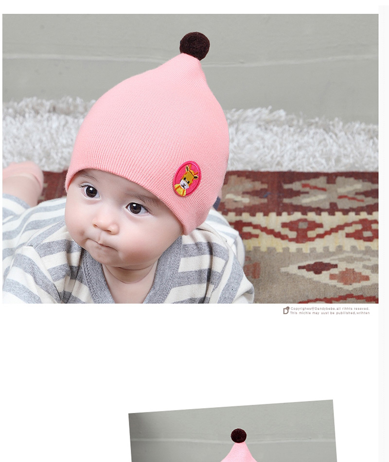 Lovely Yellow Cartoon Pattern Design Child Knitted Cap(0-2 Yesrs Old ),Children