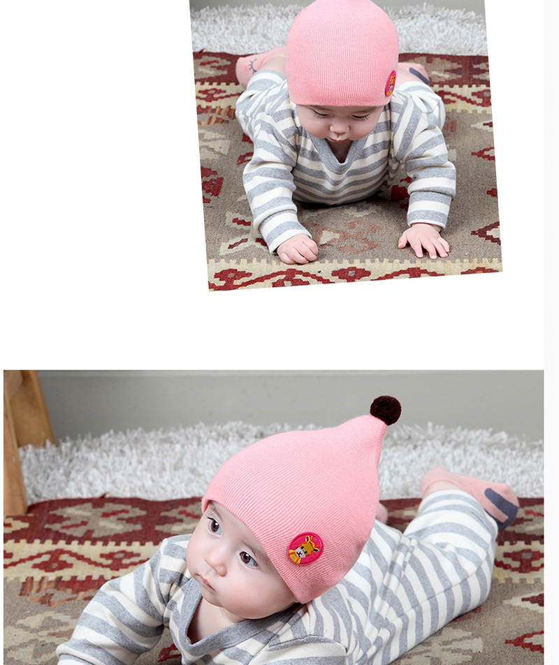 Lovely Pink Cartoon Pattern Design Child Knitted Cap(0-2 Yesrs Old ),Children