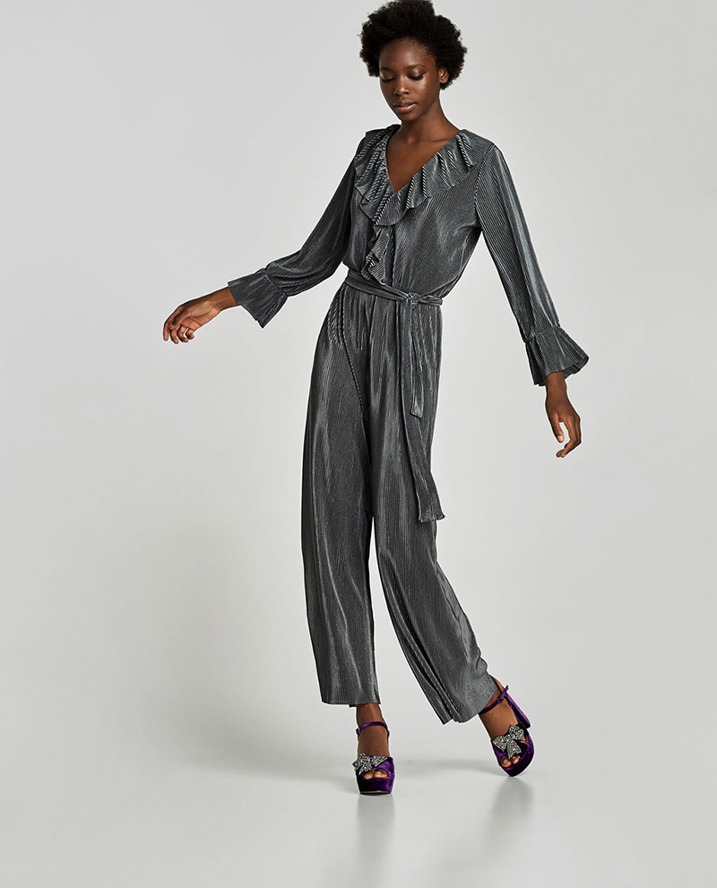 Fashion Dark Gray Pure Color Decorated Simple Jumpsuit,Pants