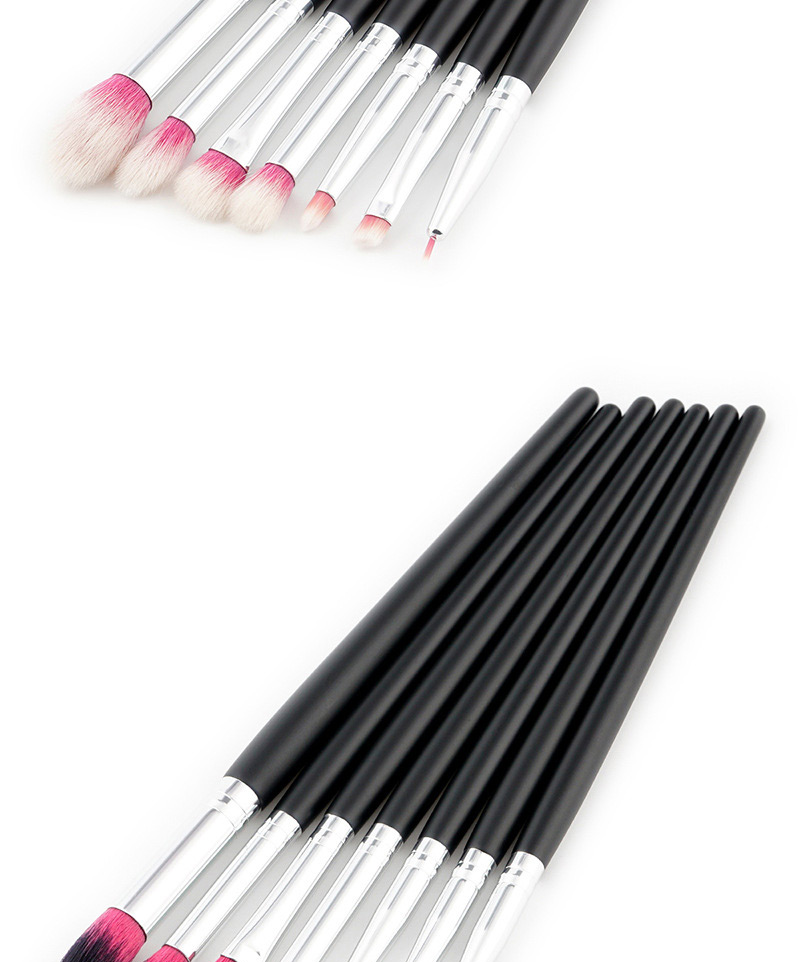 Trendy Pink+white Color Matching Decorated Makeup Brush(7pcs),Beauty tools