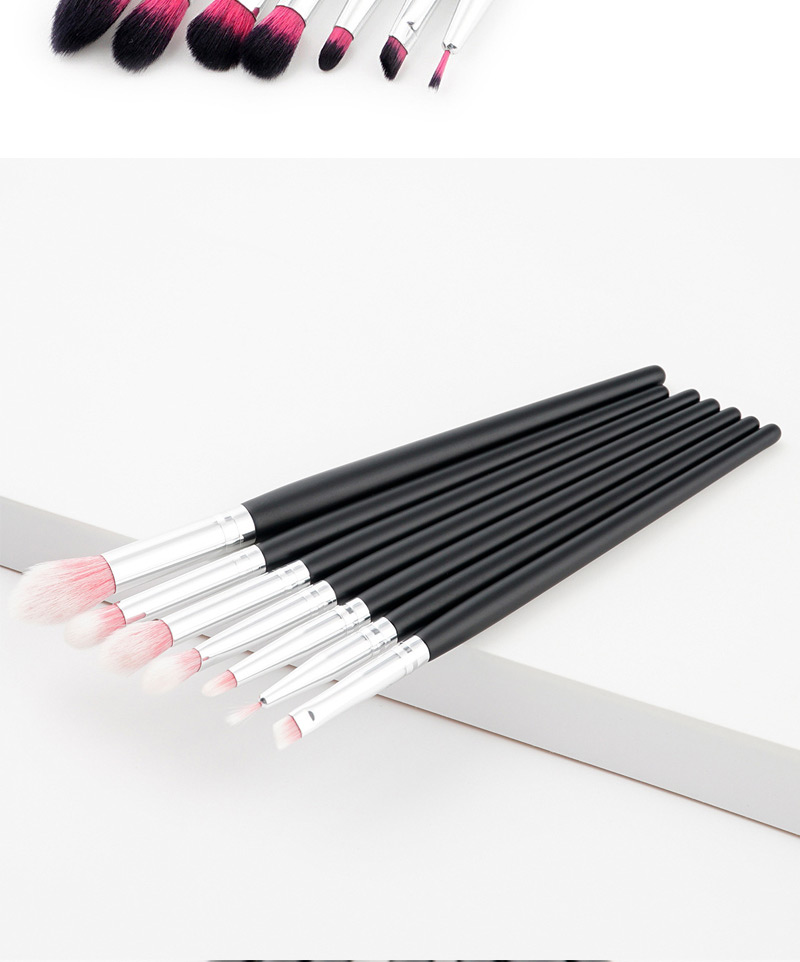 Trendy Pink+white Color Matching Decorated Makeup Brush(7pcs),Beauty tools