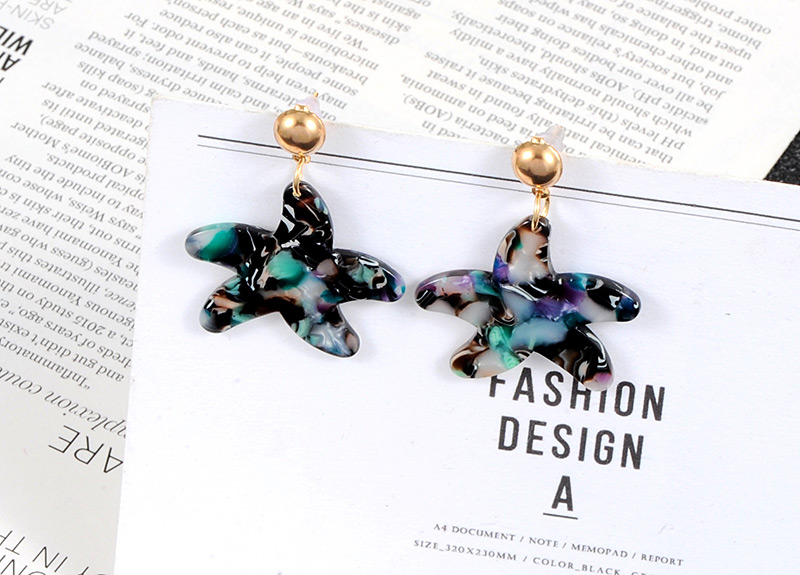 Fashion Beige+brown Starfish Shape Decorated Earrings,Drop Earrings