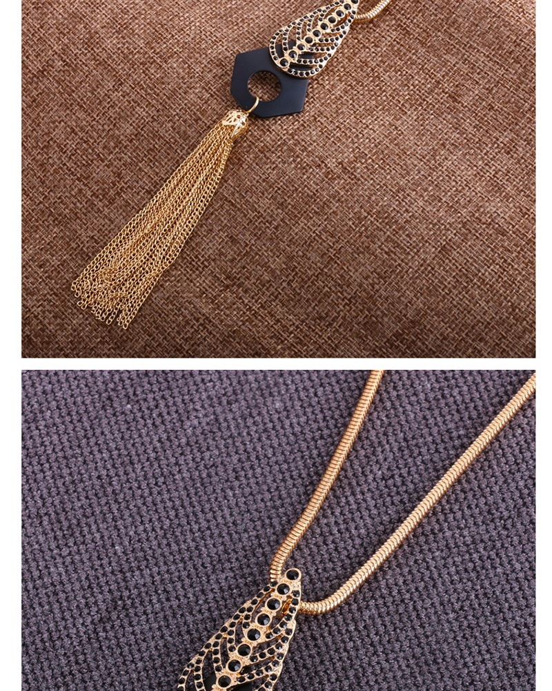 Fashion Gold Color Tassel&leaf Decorated Long Earrings,Multi Strand Necklaces