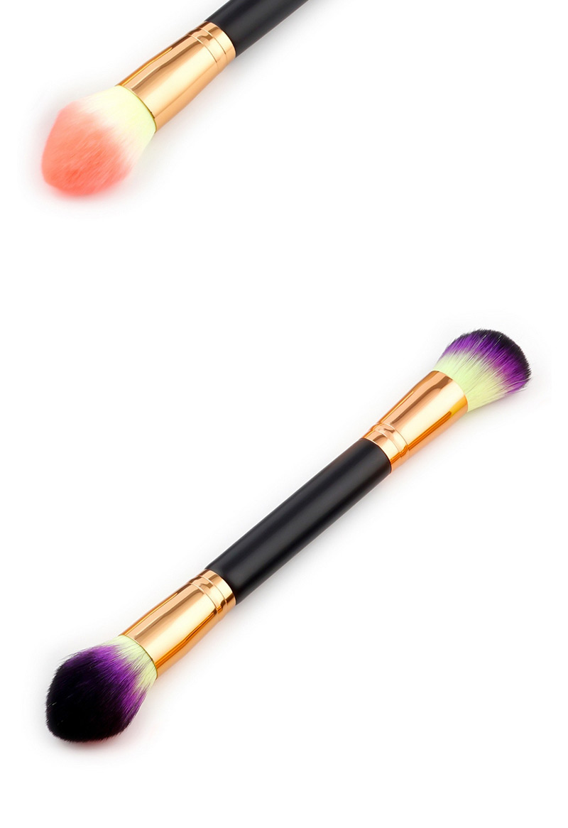 Trendy Yellow+purple Round Shape Decorated Makeup Brush,Beauty tools