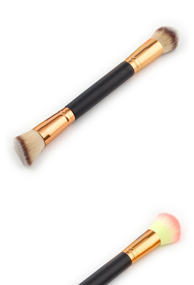Trendy Yellow+pink Oblique Shape Decorated Makeup Brush,Beauty tools