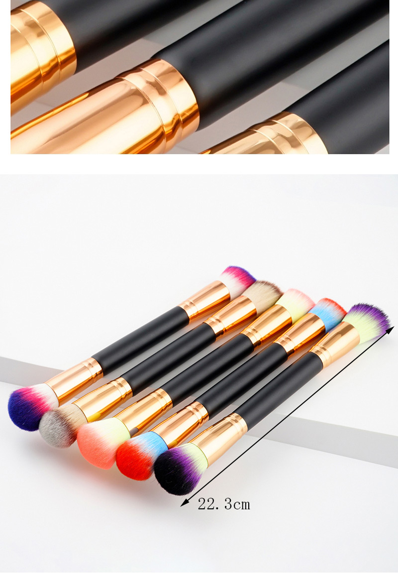 Trendy Yellow+purple Oblique Shape Decorated Makeup Brush,Beauty tools