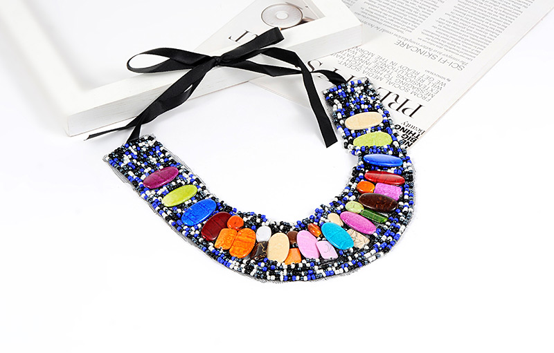 Bohemia Multi-color Color-matching Decorated Necklace,Thin Scaves