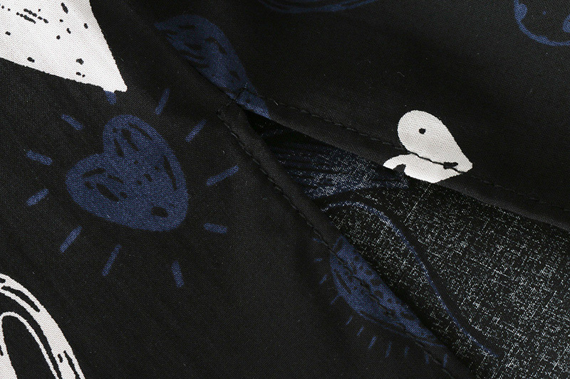 Fashion Black Hear Shape Pattern Decorated Shirt,Tank Tops & Camis