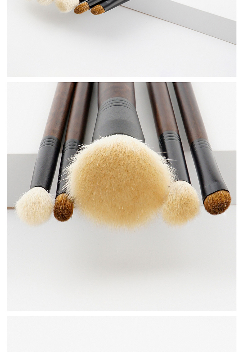 Fashion Brown Color-maching Decorated Brushes (5pcs),Beauty tools