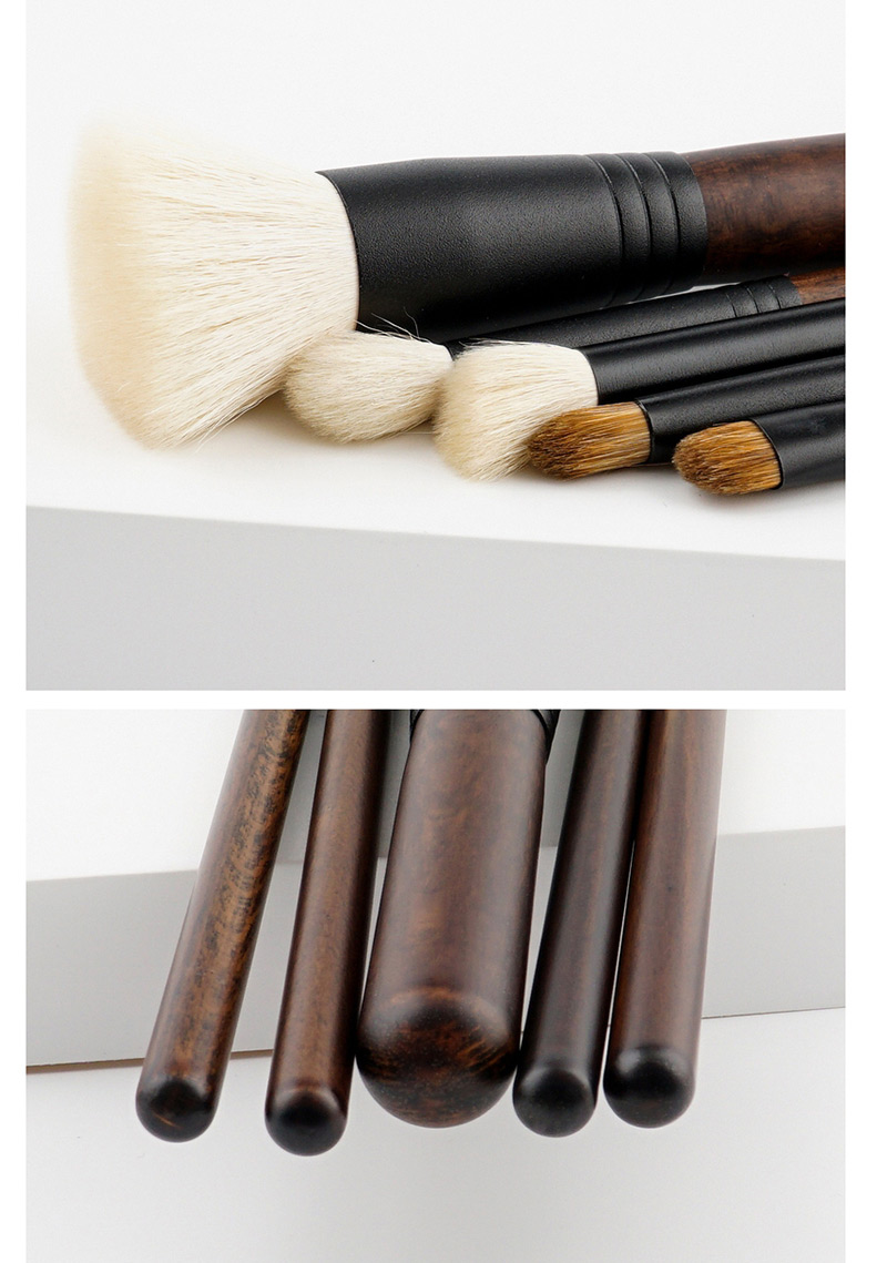 Fashion Brown Color-maching Decorated Brushes (5pcs),Beauty tools